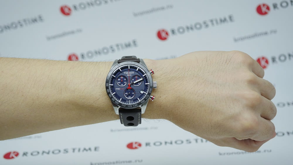 Оригинальные часы Tissot Tissot PRS 516 Chronograph T100.417.16.041.00 кварцевые калибр механизма eta g10.212 общий вид